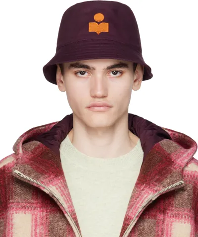 Isabel Marant Purple Haley Bucket Hat In Plor Plum/orange