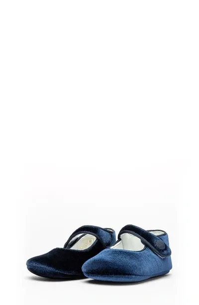 Childrenchic Kids' Velvet Mary Jane In Navy