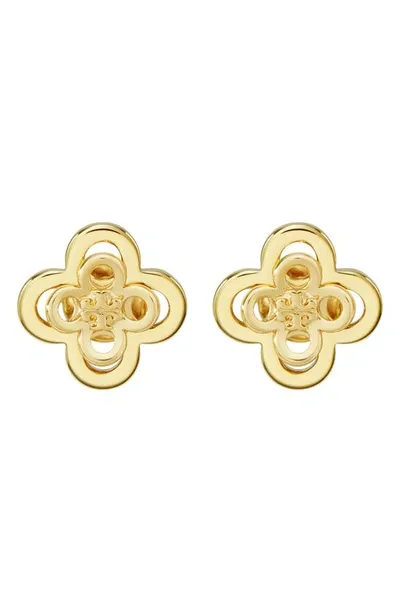 Tory Burch Kira Clover Stud Earrings In Tory Gold