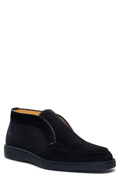 Santoni Suede Desert Boot In Ink