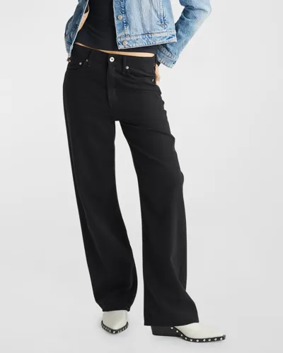 Rag & Bone Featherweight Logan Wide-leg Jeans In Black