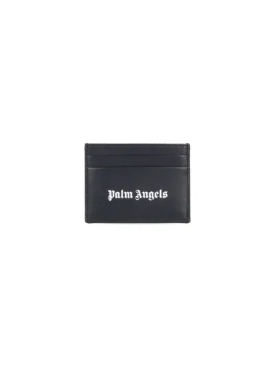 Palm Angels Logo Card Holder In Black  