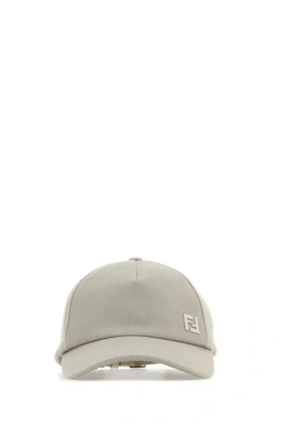 Fendi Logo Plaque Baseball Cap In Gray