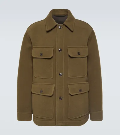 Lemaire Hunting Wool Jacket In Br500 Dark Squirrel