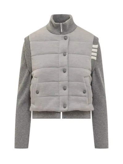 Thom Browne High Neck Long In Grey