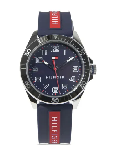 Tommy Hilfiger Junior Kids' Logo-print Stripe-detail Watch In Blue