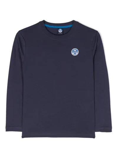 North Sails Kids' Logo-patch Long-sleeve T-shirt In Blue