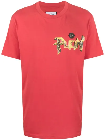 Philipp Plein Logo-print Cotton T-shirt In Red