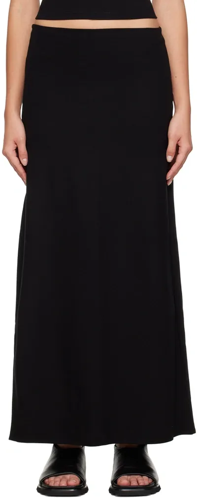 Leset Rio Solid Maxi Skirt In Black