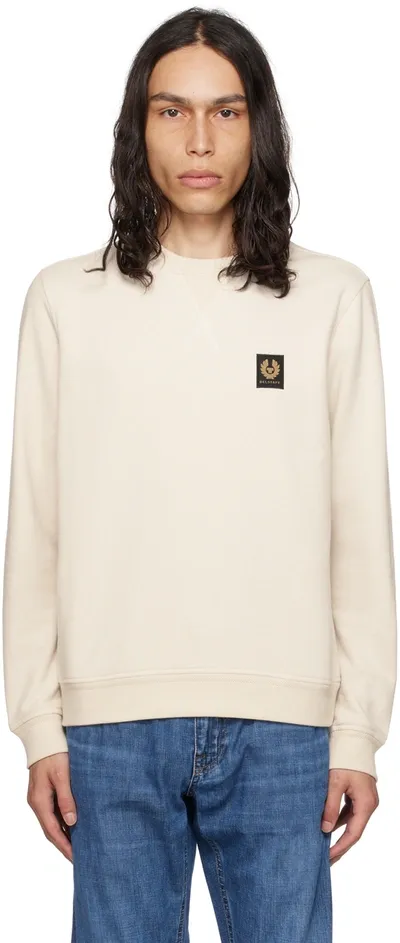 Belstaff Off-white Patch Sweatshirt In Moonbeam