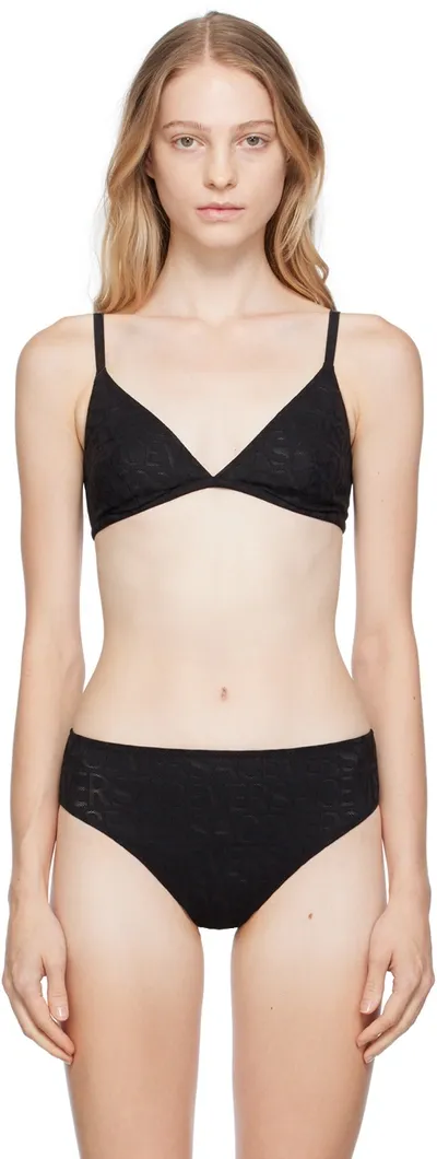 Versace Black Semi-sheer Bra In 1b000 Black