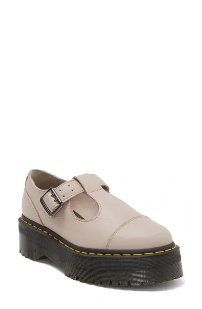 Dr. Martens' Bethan T-bar Platform Shoe In Vintage Taupe Pisa