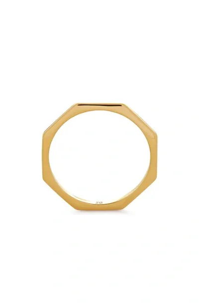 Monica Vinader Octagon Stacking Ring In 18ct Gold Vermeil