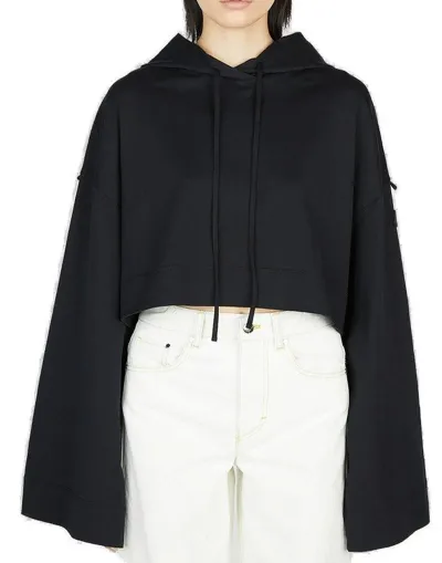 Moncler Genius X Alicia Keys Black Cropped Cotton Hoodie