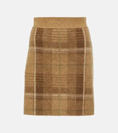 Polo Ralph Lauren Checked Miniskirt In Beige