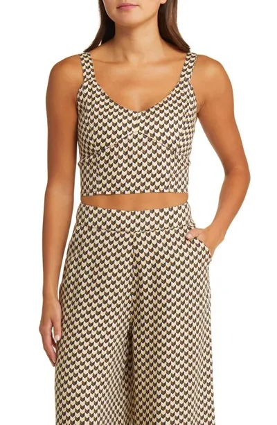 Rip Curl Isla Geo Print Linen Crop Top In Black