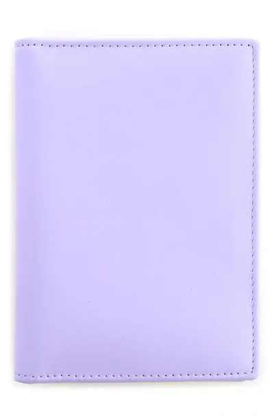 Royce New York Leather Vaccine Card & Passport Holder In Lavender - Deboss