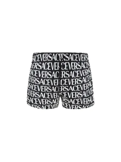 Versace Logo-print Swim Shorts In Multicolor