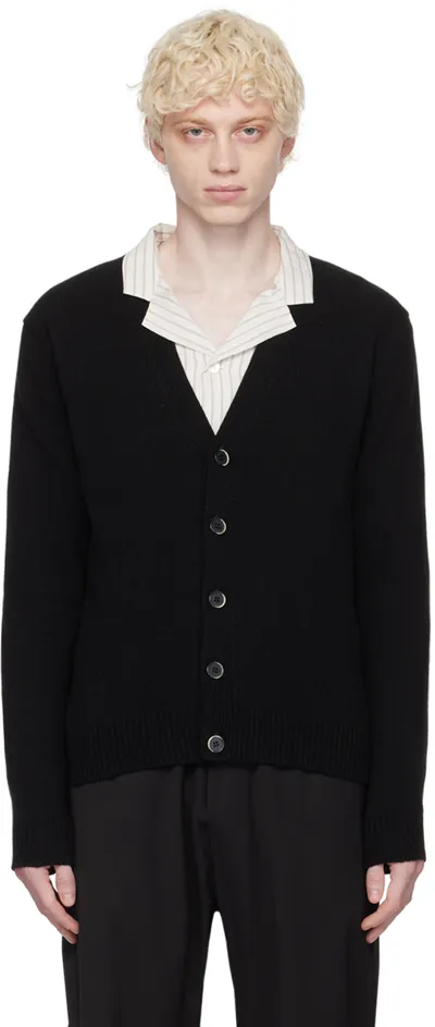 Barena Venezia Black Tiemo Cardigan In Nero 590