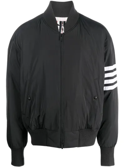 Thom Browne 4-bar Stripe Bomber Jacket In Black