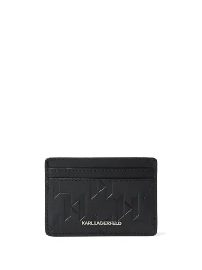 Karl Lagerfeld Small K/loom Bi-fold Leather Wallet In 999