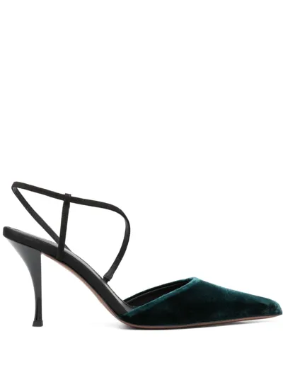 Neous 85mm Pointed-toe Velvet Pumps In Green