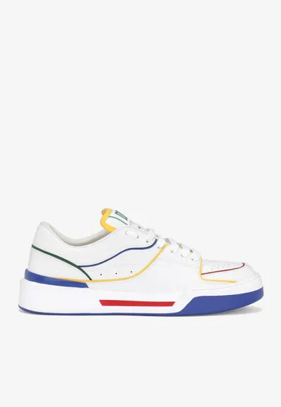 Dolce & Gabbana Calfskin Leather New Roma Sneakers In Multicolor