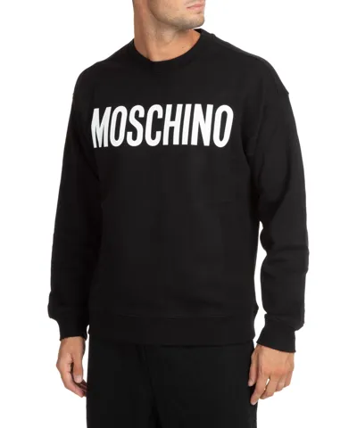 Pre-owned Moschino Sweatshirt Herren 322zra170170281555 Black Schwarz Rundhalsausschnitt