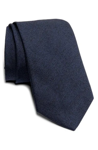 Jack Victor Bowman Solid Silk Blend Tie In Navy