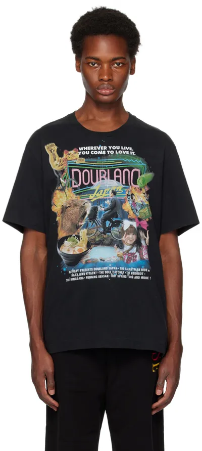 Doublet Graphic-print Crew-neck T-shirt In Black