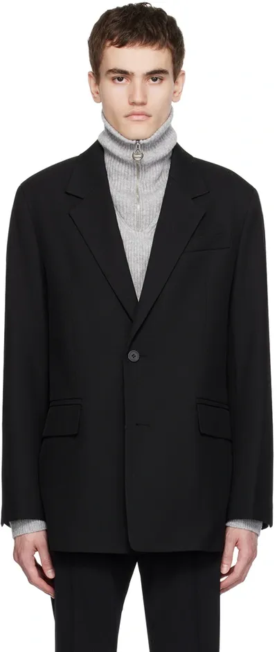 Solid Homme Black Regular Fit Blazer In 503b Black