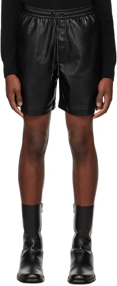 Nanushka Black Doxxi Vegan Leather Shorts