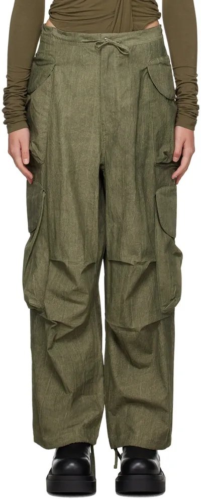 Entire Studios Gocar Cotton Poplin Cargo Pants In Green