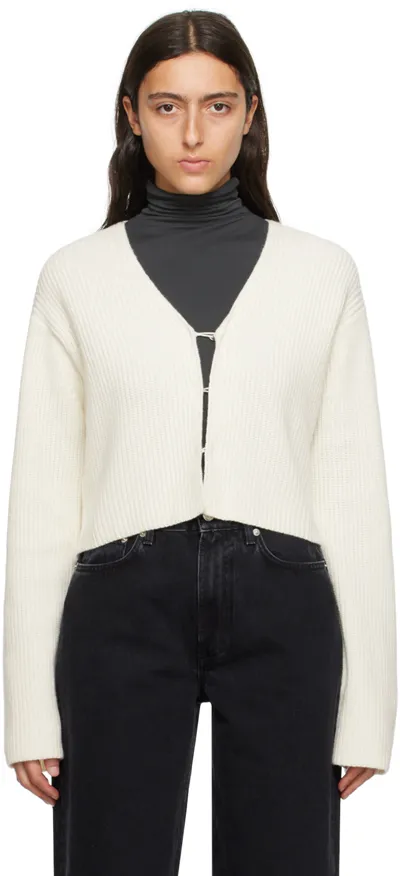 Loulou Studio Off-white Hidra Cardigan In Ivory