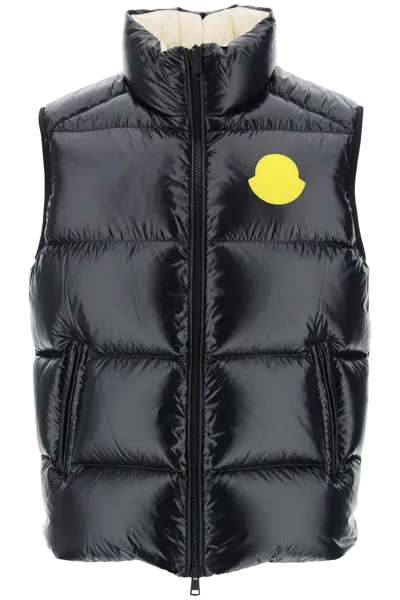 Moncler Sumido Nylon Laquè Down Vest In Black