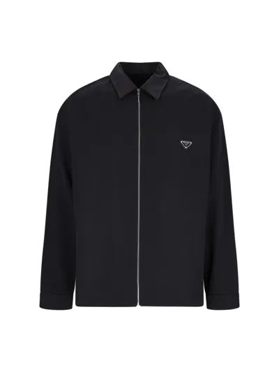 Prada Wool Shirt In Black