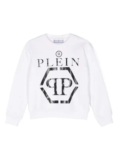 Philipp Plein Junior Kids' Logo-print Detail Sweatshirt In White