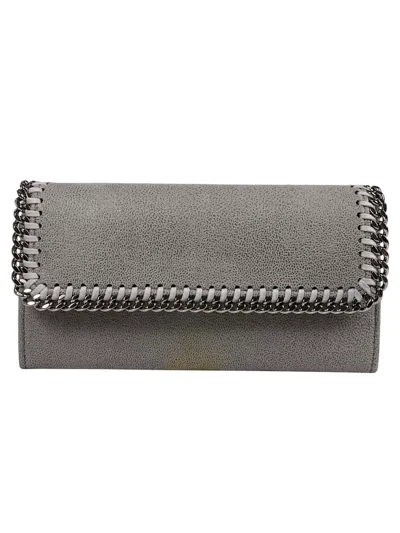 Stella Mccartney Continental Flap Wallet Eco Shaggy Deer In Light Grey