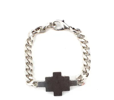 Marcelo Burlon County Of Milan Cross Chainlink Bracelet In Silver