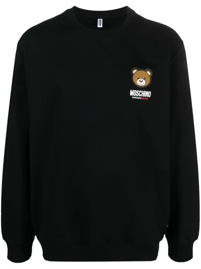 Moschino Cotton Logo-print Sweatshirt In Black