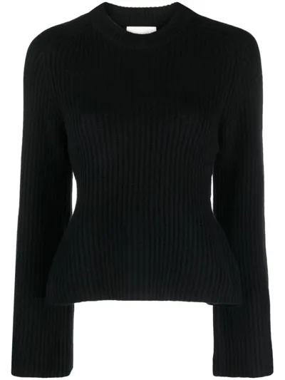 Loulou Studio Crew-neck Cashmere Jumper In Black