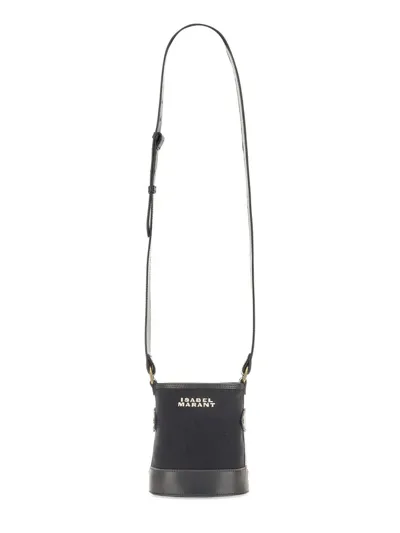 Isabel Marant Samara Logo Embroidered Small Shoulder Bag In Black