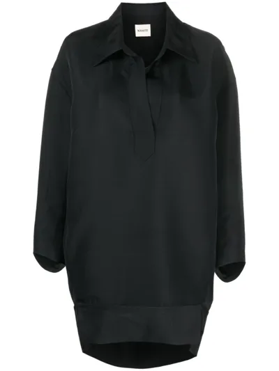 Khaite Black Kal Shirt Dress