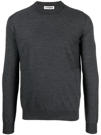 Jil Sander Crew-neck Virgin Wool Jumper In Grau