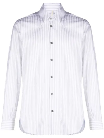 Sunflower Please Striped Cotton Shirt In White