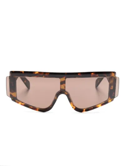 Retrosuperfuture Zed Burnt Geometric-frame Sunglasses In Brown