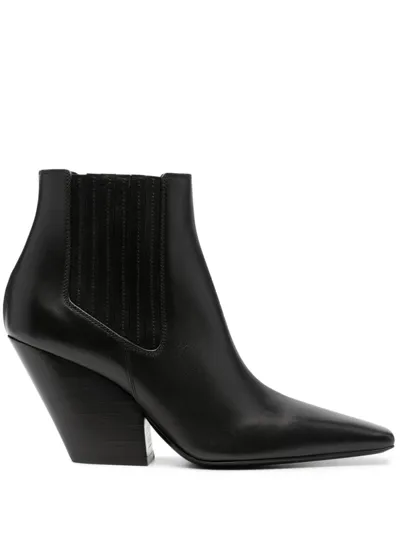 Casadei Ankle Boots In Black Leather