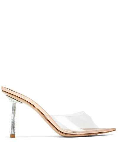 Le Silla Bella 120mm Crystal-embellished Mules In Nude