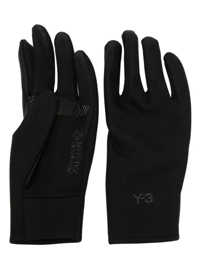 Y-3 Logo-embossed Anti-slip Gloves In Schwarz