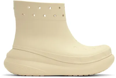 Crocs Off-white Crush Boots In Bone